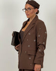 Tailleur KATIA - Completo giacca e pantalone con dettagli in pietra