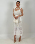 Abito YAREN - abito longuette in pizzo con balza nel punto vita e cintura rimovibile - abito in pizzo Limited Edition