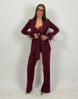 Tailleur GUADALUPE - Completo giacca con piume e pantalone sartoriale