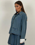 Cordset MIKA - Completo camicia e gonna corta in denim