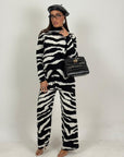 Tuta ZEBRINA - Completo blusa collo alto e pantalone