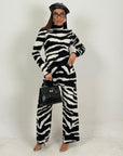 Tuta ZEBRINA - Completo blusa collo alto e pantalone