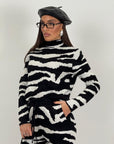 Tuta ZEBRINA - Completo blusa collo alto e pantalone