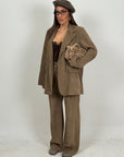 Tailleur SHIRIN - Completo in camoscio giacca e pantalone