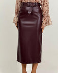 Gonna longuette MICHELA in ecopelle