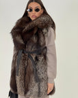(SALDO) Gilet in volpe marrone N401
