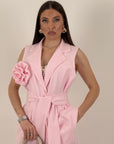 Tailleur PEONIA - Completo gilet con fiore e pantalone