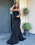 Abito TROFIMENA - Abito lungo a sirena scollo a barca - ABITO CERIMONIA 2024 - Jiumir