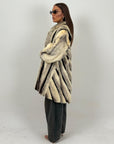 Pelliccia in visone N138 - cappotto in visione lungo bicolore