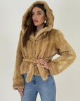 Pelliccia in visone miele chiaro N405