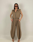 Cordset DARCY - Completo blusa corta con zip e pantalone