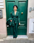 SALDO TAILLEUR AGATHA - Tailleur giacca con fiocco in vita e pantaloni a zampa
