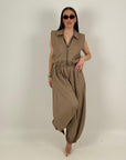Cordset DARCY - Completo blusa corta con zip e pantalone