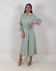 Abito MARE - abito longuette a kimono con piume sulle maniche