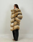 Pelliccia lunga in volpe golden N03 - inserto raro - pelle intera - 5 pelli intere - Limited Edition