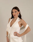 Tuta CLAIRE - Tuta intera sartoriale con dettagli in Swarovski e top effetto giacca