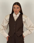 Tailleur LORETTA - Completo gilet e pantalone palazzo