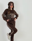 Tuta PANDORA - completo felpa e pantalone con dettagli leopardati