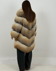Pelliccia lunga in volpe golden N03 - inserto raro - pelle intera - 5 pelli intere - Limited Edition