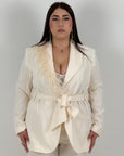 CURVY Tailleur GITANA - Completo giacca con cintura e pantalone