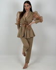 SALDO Tailleur MARISOL - Completo giacca con manica velata e pantalone