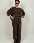 Completo HAILY - Cordset in pizzo blusa particolare e pantalone palazzo