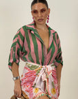 Camicia verde&rosa
