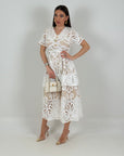 Abito BALZA - abito longuette in pizzo con bottoni gioiello - collezione chic