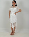 Abito BRILLANTINO - abito longuette in pizzo con bottoni gioiello - collezione chic