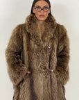 Pelliccia in marmotta N43 - cappotto lunghezza media - chiusura laterale con bottoni in osso