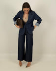 Tailleur BLUE - Completo in jeans giacca e pantalone