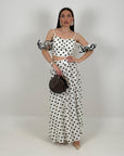 Cordset SELVA - Completo top e gonna lunga a pois