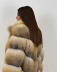 Pelliccia lunga in volpe golden N03 - inserto raro - pelle intera - 5 pelli intere - Limited Edition