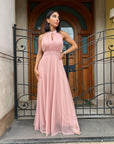 Abito MONICA - Abito lungo scollo all'americana - ABITI CERIMONIA 2024 - Jiumir