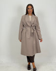 Trench sartoria - cappotto lungo in panno con collo arrotondato