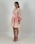 Abito TOSCANA - abito corto fantasia a fiori - abito collezione chic