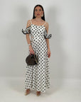 Cordset SELVA - Completo top e gonna lunga a pois