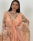 Abito duchessa - abito lungo in chiffon dai colori pesca e bronzo - collezione chic