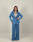 Tailleur ANNAMARIA - tailleur sartoriale in satin - tessuto effetto seta