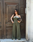 Cordset NUNZIA - completo top a fascia e pantalone palazzo - tailleur estivo