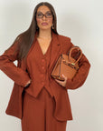 Tailleur GOIAR- tailleur 3 pezzi - panciotto giacca over e pantaloni palazzo