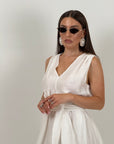 Abito IMMAGINATION - abito lungo in organza con cintura in vita