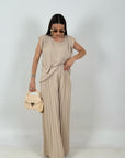 Cordset HAZIRAN - completo composto da maglia con spalline imbottite e pantalone palazzo plissettato