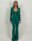 SALDO Tailleur VIOLANTE - Tailleur sartoriale 3 pezzi panciotto giacca corta e pantalone effetto guaina a zampa
