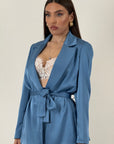 Tailleur ANNAMARIA - tailleur sartoriale in satin - tessuto effetto seta
