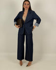 Tailleur BLUE - Completo in jeans giacca e pantalone
