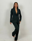 Tailleur SHOPPING - Tailleur sartoriale fantasia gessata con giacca monopetto e pantalone a palazzo