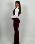 Tailleur AQUA - tailleur sartoriale 3 pezzi - gilet cotto giacca crop e pantaloni a zampa