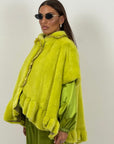Pelliccia in visone giallo N134 - mantella in visone giallo