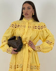 Abito MACARENA - Abito lungo con dettagli in Macramè- collezione chic